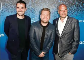  ?? .—AFP ?? (From left) Winston, Cordon and Pankowski at the launch party for Carpool Karaoke: The Series