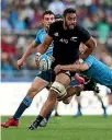  ??  ?? All Blacks lock Patrick Tuipulotu makes his starting return for the Blues against the Highlander­s tonight.