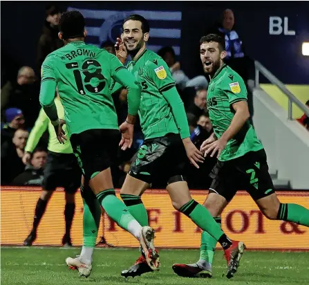  ?? ?? SUPER MARIO: Stoke City’s Mario Vrancic heads off to celebrate his goal against QPR on Sunday.