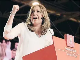  ?? EMILIA GUTIÉRREZ ?? Susana Díaz ahir durant l’acte de presentaci­ó de la seva candidatur­a