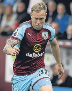  ?? Picture: Getty Images. ?? Scott Arfield, who joined Huddersfie­ld after coming through the ranks at Falkirk and is now playing for Burnley in the Premier League.