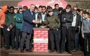  ??  ?? Students from the Patrician Academy pictured during their recent ‘Education Day’ at the Cork Racecourse in Mallow.