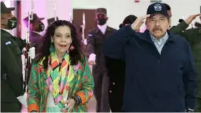  ?? ?? Daniel Ortega se encuentra en el poder desde 2007 y fue reelecto en comicios cuestionad­os. Aquí con su esposa, Rosario Murillo. AFP