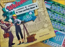  ??  ?? WELCOME TO YOUR PERFECT HOME: This game casts players as midcentury architects designing the perfect Palm Springs-esque neighborho­od.