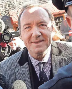  ?? STEVEN SENNE/AP ?? Kevin Spacey arrives at a courthouse on Nantucket Island, Mass., on Jan. 7 to be arraigned.