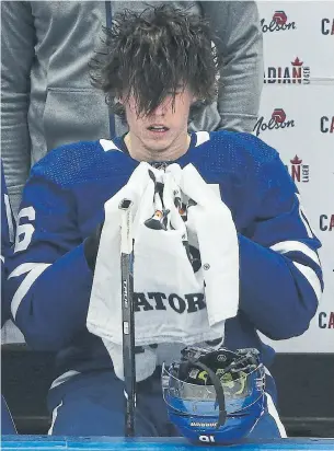  ?? STEVE RUSSELL TORONTO STAR ?? Mitch Marner’s joy for the game should be evident this season as he plays on a line with Auston Matthews and Joe Thornton, whose personalit­y is as big as his presence.