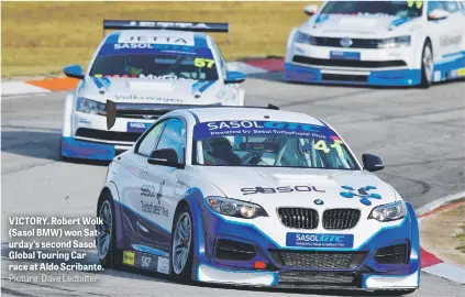  ?? Picture: Dave Ledbitter ?? VICTORY. Robert Wolk (Sasol BMW) won Saturday’s second Sasol Global Touring Car race at Aldo Scribante.