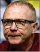  ??  ?? DETERMINED: Scots manager Alex McLeish