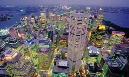  ??  ?? Aerial view of Sydney’s business district. Climate thinktank InfluenceM­ap says the fossil fuel sector is highly engaged in lobbying government­s while pro-climate companies are not. Photograph: Alamy