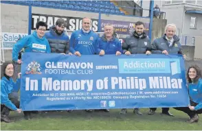  ??  ?? Paul Millar and friends launch the partnershi­p in memory of his son Philip