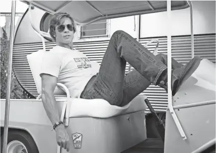  ??  ?? Brad Pitt is back in the spotlight in Quentin Tarantino’s “Once Upon a Time in Hollywood.”