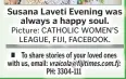  ?? ?? Susana Laveti Evening was always a happy soul. Picture: CATHOLIC WOMEN’S LEAGUE, FIJI, FACEBOOK.