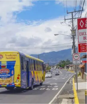  ?? MoPT ?? Con la nueva demarcació­n, la ruta a San Antonio de Desamparad­os se suma a las que ya tienen una vía solo para autobuses.