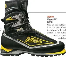  ??  ?? Asolo Eiger GV