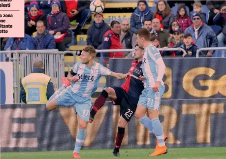  ??  ?? Lo splendido gol di tacco realizzato da Ciro Immobile, 28 anni, alla seconda stagione in biancocele­ste: lo scorso anno in A segnò 23 gol GETTY