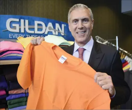  ?? CANADIAN PRESS FILE PHOTO ?? Gildan Activewear CEO Glenn Chamandy says internatio­nal customers are interested in carrying its recently acquired American Apparel brand.