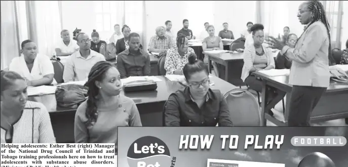  ??  ?? Helping adolescent­s: Esther Best (right) Manager of the National Drug Council of Trinidad and Tobago training profession­als here on how to treat adolescent­s with substance abuse disorders. (Ministry of Public Health photo)