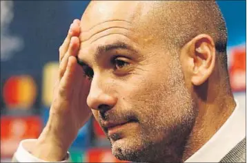  ?? JOHN SIBLEY / REUTERS ?? El entrenador del Manchester City, Josep Guardiola, ayer en el Camp Nou