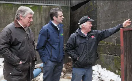  ??  ?? Chris Hill Chairman IFA Wicklow, IFA President Joe Healy with Wicklow farmer Danny Summers earlier this year.