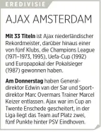  ??  ?? War Ihnen immer schon klar, dass Rapid nicht das oberste Karrierezi­el sein kann? Ajax ist bekannt als Talentesch­miede, für seine Akademien, seine Infrastruk­tur.