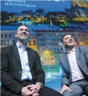  ?? PHOTO JEAN-FRANÇOIS DESGAGNÉS ?? Louis Duchesne, de l’agence Cossette, et André Roy, de L’OTQ, ont présenté la nouvelle marque touristiqu­e, hier.