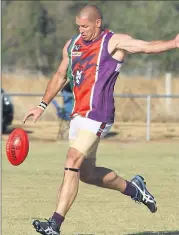  ??  ?? Aaron Purcell was the match-winner for Jerilderie in their round 14 clash with Berrigan in 2015.