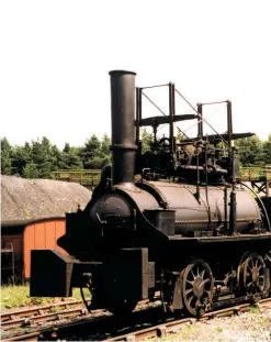  ?? BEAMISH MUSEUM ?? Lyon makes a rare appearance outside at Beamish as the 1975-built
Locomotion replica shunts it from the Colliery Engine Works to the Pockerley Waggonway for display.