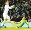  ??  ?? FAST START: Leeds’ Helder Costa scores their first goal
