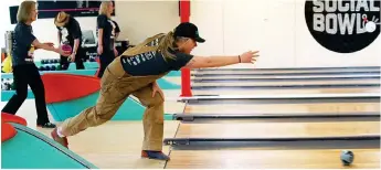  ?? ?? SARCAN team captain Dwight Larter releases the ball during action April 20. Larter was the top individual fundraiser at the 2024 Ability Bowl.