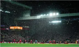  ?? Photograph: Javier García/BPI/Shuttersto­ck ?? A packed Anfield watches on during the Champions League game between Liverpool and Atlético Madrid on 11 March 2020.