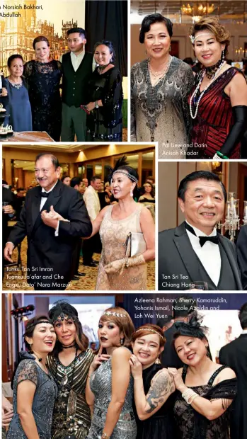  ??  ?? Tunku Tan Sri Imran Tuanku Ja’afar and Che Engku Dato’ Nora Marzuki Pat Liew and Datin Anisah Khadar Tan Sri Teo Chiang Hong Azleena Rahman, Sherry Kamaruddin, Yohanis Ismail, Nicole Azaldin and Loh Wei Yuen