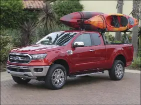  ??  ?? The 2019 Ford Ranger is powered by a turbocharg­ed, 2.3-litre, four-cylinder, 270-horsepower engine that makes up to 310 lb.-ft. of torque.