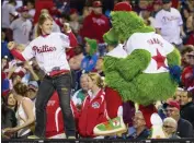  ?? CHRIS SZAGOLA — THE ASSOCIATED PRESS FILE ?? The Phillies are currently in a legal battle over the rights to their mascot, the Phanatic.