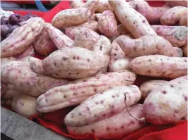  ??  ?? Sweet potato in a weekend market.