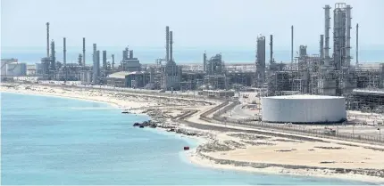  ?? REUTERS ?? Saudi Aramco’s Ras Tanura oil refinery and oil terminal in Saudi Arabia.