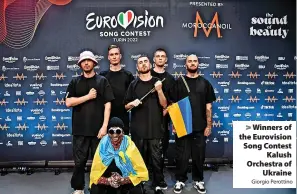  ?? Giorgio Perottino ?? Winners of the Eurovision Song Contest Kalush Orchestra of Ukraine