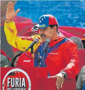  ?? AFP ?? En campaña. El presidente Nicolás Maduro va por la reelección.