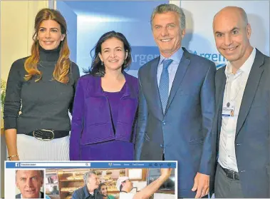  ?? CEDOC PERFIL ?? REUNION.
En sus giras a Davos, Macri recibió a Sheryl Sandberg, directora operativa de la red.