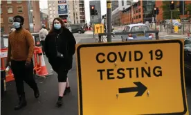  ?? Photograph: Oli Scarff/AFP/Getty Images ?? There are suggestion­s that Britain could be carrying out a million tests a day by Christmas but a quick turnaround time is more important.