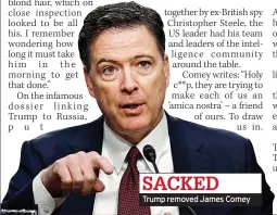  ??  ?? Trump removed James Comey