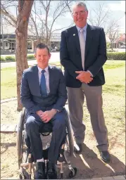  ??  ?? Berrigan Shire Mayor Matt Hannan (left) and his Deputy Mayor Daryll Morris were both re-elected to their positions in September.