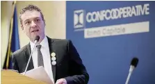  ?? Ansa ?? Candidato Andrea Fora, presidente di Confcooper­ative