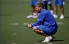  ?? AP Photo/Jae C. Hong ?? Los Angeles Rams head coach Sean McVay watches a play during an NFL football camp practice on Aug. 27 in Thousand Oaks, Calif.