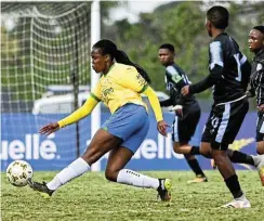  ?? Picture: Darren Stewart/Gallo Images ?? Boitumelo Joyce Rabale of Sundowns Ladies during the Caf Women's Champions League, Cosafa qualifier final match against Double Action Ladies at Sugar Ray Xulu Stadium.