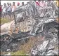  ?? ?? A file photo of a burnt SUV that allegedly ran over the farmers in Tikunia, Lakhimpur Kheri.