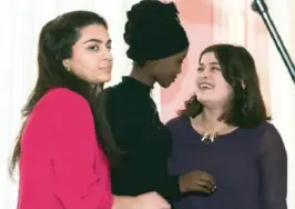  ?? FOTO: NTB SCANPIX ?? STARTET BEVEGELSE: Sofia Srour (fra venstre), Amina Bile og Nancy Herz har skrevet boka «Skamløs».