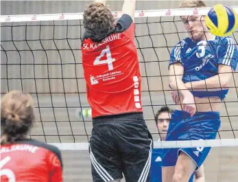  ?? FOTO: PETER SCHLIPF ?? Die Volleyball­er der SG MADS Ostalb haben zurück in die Spur gefunden und sich gegen Karlsruhe locker mit 3:0 durchgeset­zt.