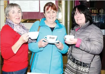  ??  ?? Catherine Casey,Marie O’Shea and Jacinta Power (Tralee) supporting the Kerry Hospice Coffee morning in the Grand Hotel,Tralee on Thursday