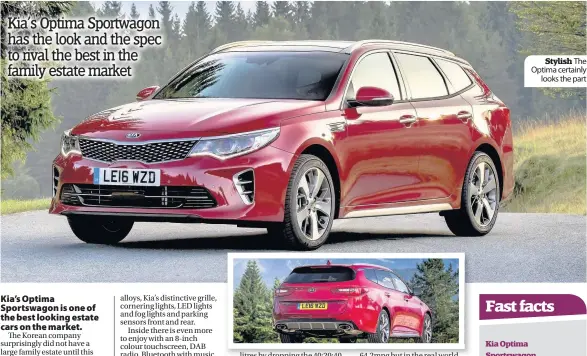  ??  ?? Stylish The Optima certainly looks the part