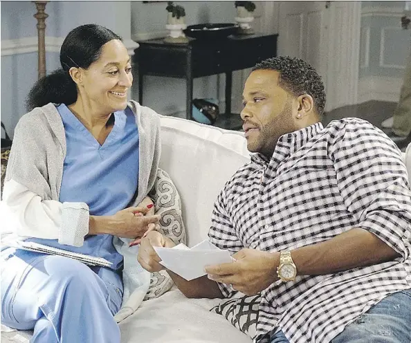  ?? KELSEY MCNEAL/ABC ?? Tracee Ellis Ross, left, and Anthony Anderson star in Black-ish, which is among several shows that reflect the power of good writing and performanc­e in presenting diverse viewpoints and experience­s that resonate with everyone.